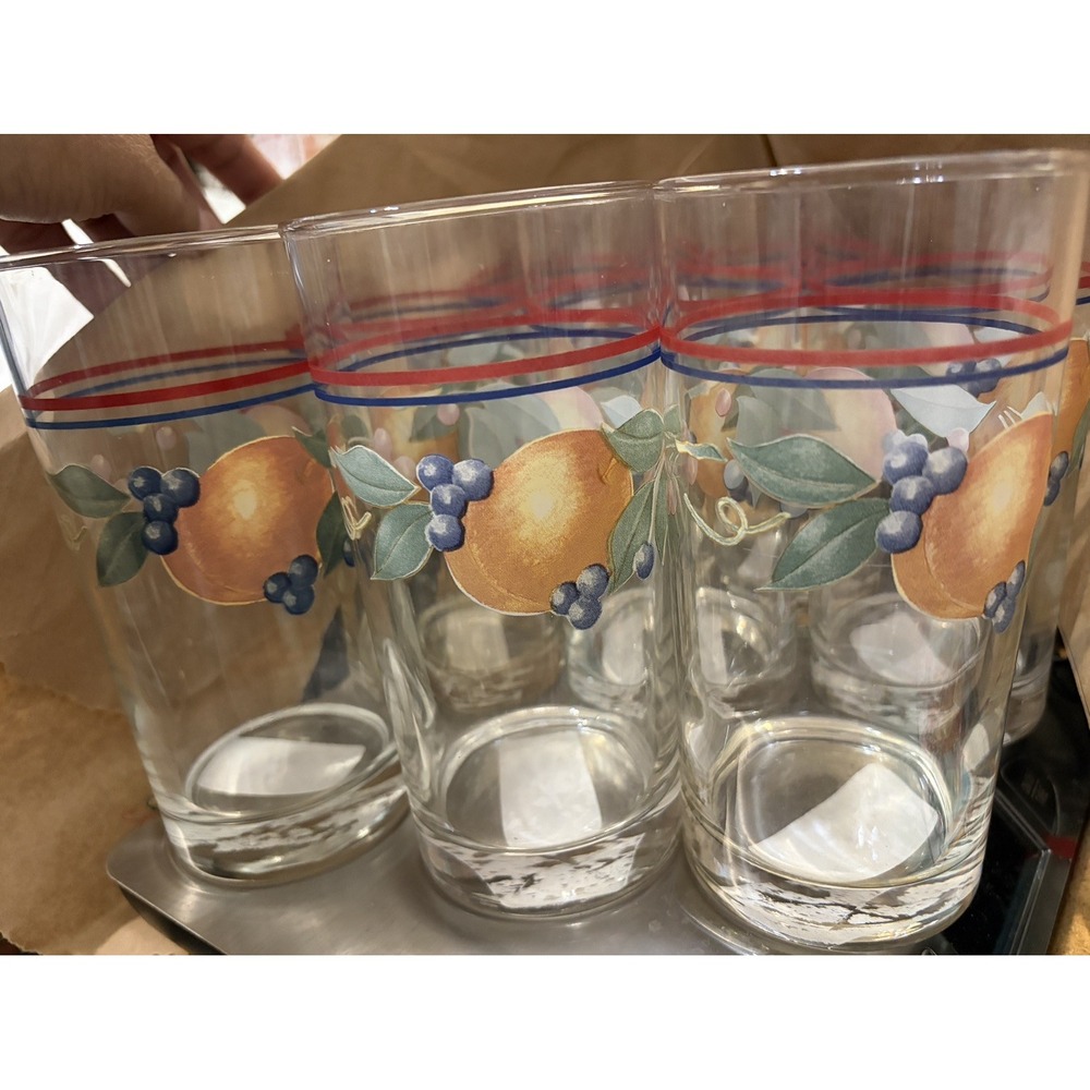 Corelle Abundance 16 oz Drinking Tumbler Glasses Set of 4 vintage cottage core